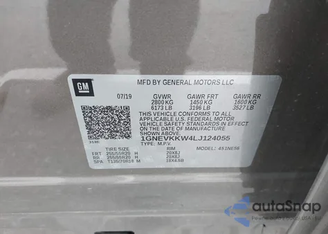 2020 Chevrolet Traverse Awd Premier from USA, damaged, VIN 1GNEVKKW4LJ124055